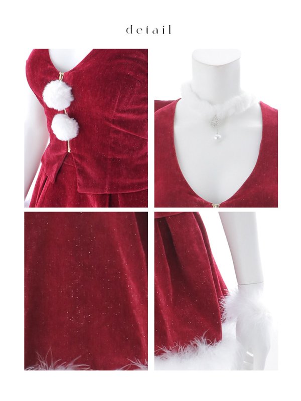 画像34: 【即日発送】【サンタ】ホルターネックジップセットアップサンタコスプレ【コスプレ6点セット】【XS-XLサイズ/2カラー】[OF03] (34)