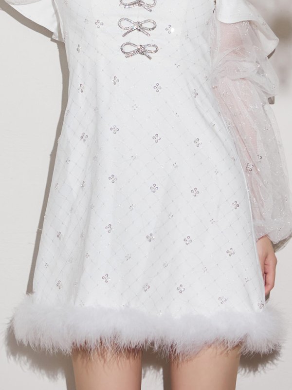 画像23: 【予約 / 11月下旬発送予定】【送料無料！】【サンタ】オフショルチュール袖リボンサンタコスプレ【コスプレ3点セット】【XS-Lサイズ/1カラー】[OF03] (23)