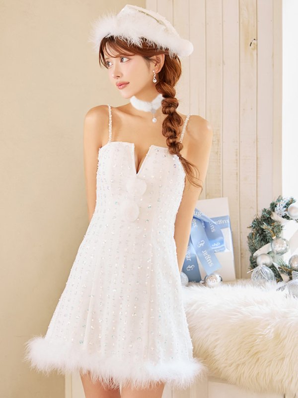 画像5: 【即日発送】【サンタ】キャミスパンコールサンタコスプレ【コスプレ5点セット】【XS-Mサイズ/1カラー】[OF03] (5)