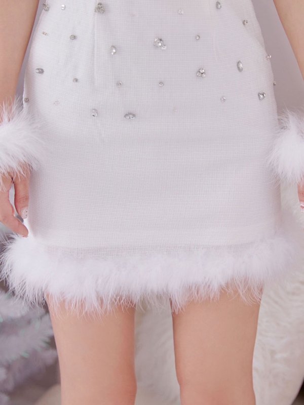 画像14: 【即日発送】【サンタ】ストーンビジューノースリーブタイトサンタコスプレ【コスプレ4点セット】【XS-Lサイズ/3カラー】[OF03] (14)