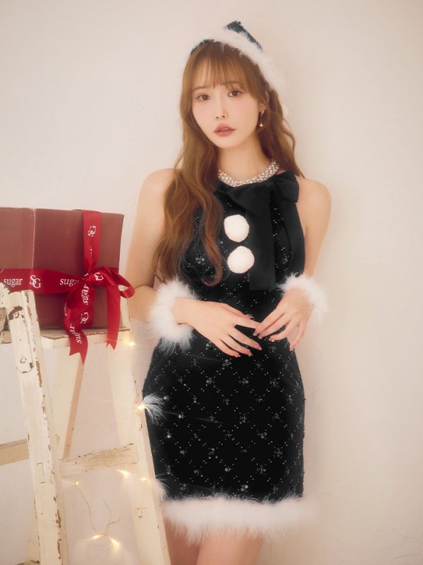 画像23: 【予約 / 11月中旬発送予定】【送料無料！】【サンタ】サイドリボンツイードビジューサンタコスプレ【コスプレ5点セット】【XS-Lサイズ/2カラー】[OF03] (23)