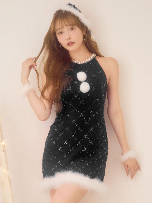 画像22: 【予約 / 11月中旬発送予定】【送料無料！】【サンタ】サイドリボンツイードビジューサンタコスプレ【コスプレ5点セット】【XS-Lサイズ/2カラー】[OF03] (22)