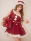 画像10: 【即日発送】【サンタ】ワンショルリボンドットチュールサンタコスプレ【コスプレ4点セット】【XS-Lサイズ/2カラー】[OF01] (10)