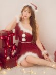画像11: 【即日発送】【サンタ】ワンショルリボンドットチュールサンタコスプレ【コスプレ4点セット】【XS-Lサイズ/2カラー】[OF01] (11)