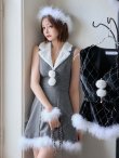 画像23: 【即日発送】【サンタ】ファー襟付きラメワンピサンタコスプレ【コスプレ4点セット】【S-Mサイズ/2カラー】[OF01] (23)