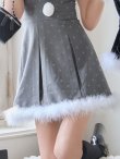 画像30: 【即日発送】【サンタ】ファー襟付きラメワンピサンタコスプレ【コスプレ4点セット】【S-Mサイズ/2カラー】[OF01] (30)