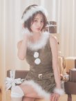 画像1: 【即日発送】【送料無料！】【サンタ】ベルト付きファーサンタコスプレ【コスプレ4点セット】【XS-XLサイズ/3カラー】[OF04/OF04] (1)
