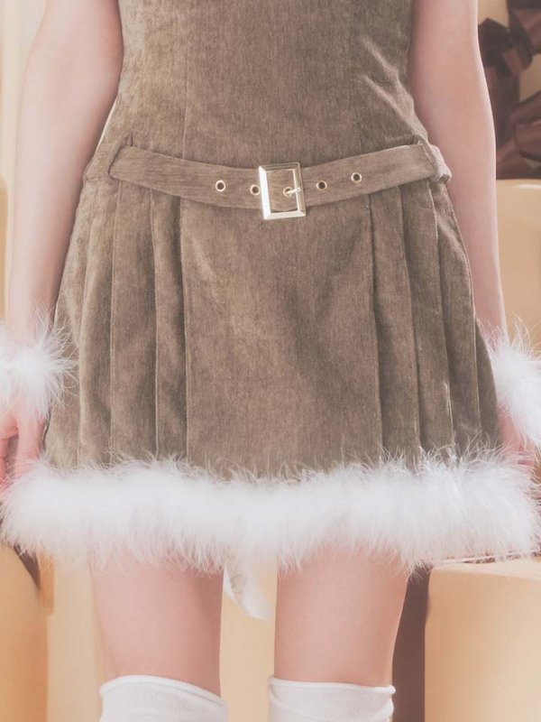 画像30: 【即日発送】【送料無料！】【サンタ】ベルト付きファーサンタコスプレ【コスプレ4点セット】【XS-XLサイズ/3カラー】[OF04/OF04] (30)