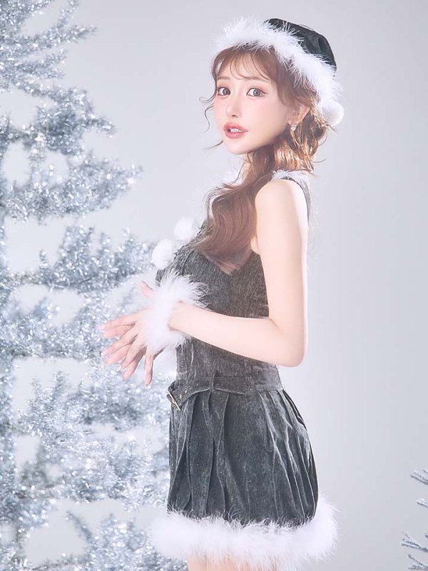 画像25: 【即日発送】【送料無料！】【サンタ】ベルト付きファーサンタコスプレ【コスプレ4点セット】[OF01/OF04] (25)