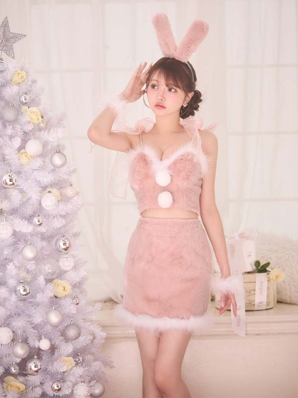 画像16: 【即日発送】【送料無料！】【サンタ】チュールリボンセットアップサンタコスプレ【コスプレ7点セット】【XS-Mサイズ/2カラー】 (16)