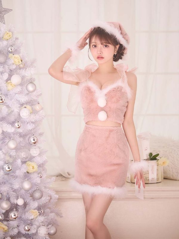 画像14: 【即日発送】【送料無料！】【サンタ】チュールリボンセットアップサンタコスプレ【コスプレ7点セット】【XS-Mサイズ/2カラー】 (14)