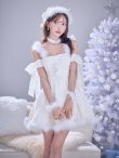 画像16: 【即日発送】【サンタ】ラメチュールオフショルリボンサンタコスプレ【コスプレ5点セット】【XS-Lサイズ/1カラー】[OF01] (16)