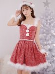 画像28: 【一部予約商品/11月中旬発送予定】【サンタコス 4点セット】【XS-XLサイズ/3カラー】ラメツイードミニワンピースサンタ[YMT] (28)