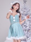 画像1: 【一部予約商品/11月中旬発送予定】【サンタコス 4点セット】【XS-XLサイズ/3カラー】ラメツイードミニワンピースサンタ[YMT] (1)