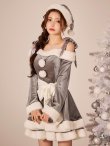 画像18: 【一部予約 / 11月中旬発送予定】【送料無料！】【サンタ】グリッターリボン2段フレアサンタコスプレ【コスプレ4点セット】【XS-XLサイズ/8カラー】[OF03] (18)