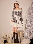 画像9: 【sugar nine サンタコス 4点セット】【XS-XLサイズ/8カラー】グリッターリボン2段フレアサンタコスプレ[OF01] (9)