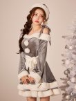 画像11: 【sugar nine サンタコス 4点セット】【XS-XLサイズ/8カラー】グリッターリボン2段フレアサンタコスプレ[OF01] (11)