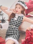 画像7: 【サンタコス 5点セット】【XS-XLサイズ/2カラー】ギンガムチェック タイトワンピースサンタコスプレ[YMT] (7)