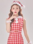 画像10: 【サンタコス 5点セット】【XS-XLサイズ/2カラー】ギンガムチェック タイトワンピースサンタコスプレ[YMT] (10)