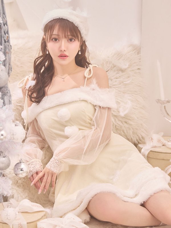 画像12: 【サンタSALE!!】【即日発送】【サンタコス 3点セット】【XS-XLサイズ/1カラー】オフショルダーシアーチュールフレアサンタコスプレ[OF01] (12)