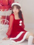 画像3: 【即日発送】【サンタコス 3点セット】【S-Lサイズ/1カラー】チュールシアーフレアサンタコスプレ[OF01] (3)