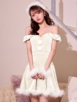 画像9: 【即日発送！】【サンタコス 5点セット】【XS-XLサイズ/3カラー】オフショルビジューリボンフレアサンタ[OF01] (9)