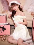 画像10: 【即日発送！】【サンタコス 5点セット】【XS-XLサイズ/3カラー】オフショルビジューリボンフレアサンタ[OF01] (10)
