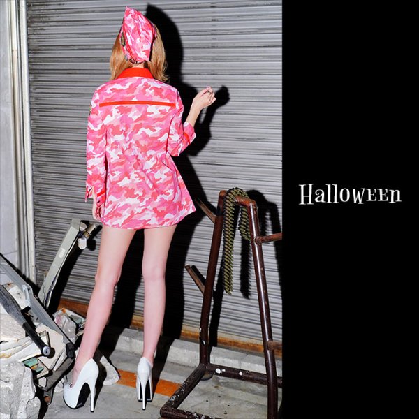 画像3: 【SALE!!】【即日発送】ピンクアーミーコスプレセット(パンツタイプ)【ハロウィン5点セット】【S-XLサイズ/1カラー】（STEE06 W）[HC03] (3)