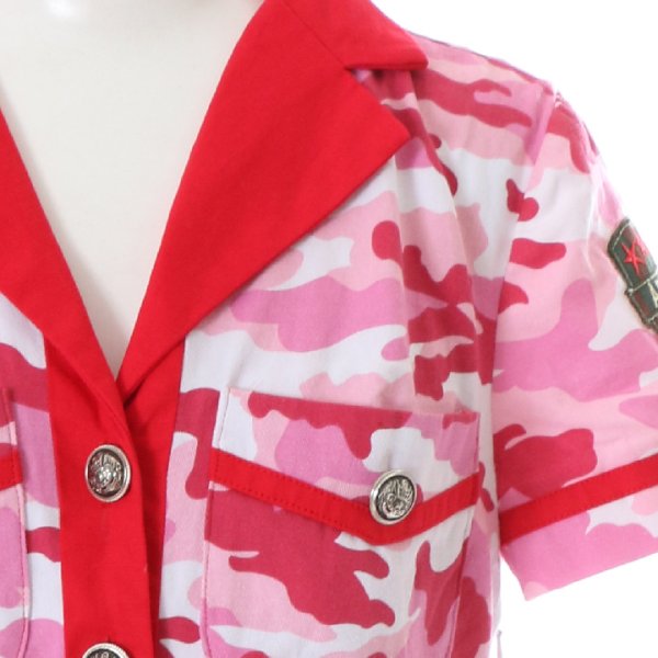 画像9: 【SALE!!】【即日発送】【ハロウィンコスプレ3点セット】ピンクアーミーワンピース【S-XLサイズ/1カラー】（STEE06 W）[HC02] (9)