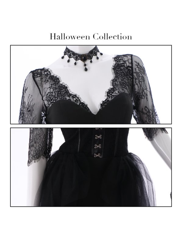 画像18: 【即日発送】ブラックバニーコスプレセット【sugar nineハロウィンコスプレ4点セット】 【S-XLサイズ/1カラー】[OF01] (18)