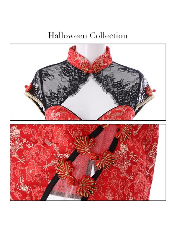 画像37: 【即日発送】タイトチャイナ服ドレスコスプレセット【sugar nineハロウィンコスプレ2点セット】【4サイズ/3カラー】(SE01YN)【HC03-U】 (37)