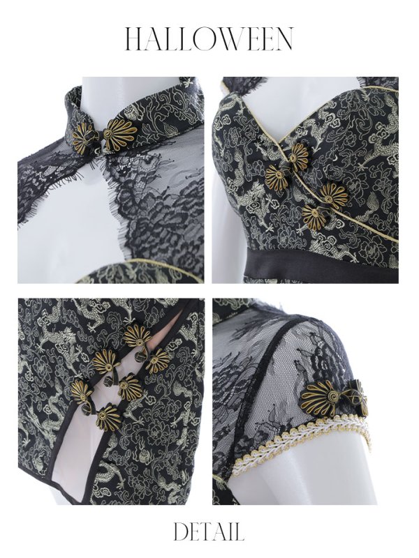 画像38: 【即日発送】タイトチャイナ服ドレスコスプレセット【sugar nineハロウィンコスプレ2点セット】【4サイズ/3カラー】(SE01YN)【HC03-U】 (38)