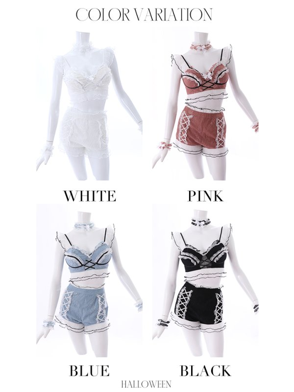 画像19: 【即日発送】【sugar nine×マリームーンコラボ】 セクシーレースバニーコスプレセット【sugar nineハロウィン7点セット】【S-Mサイズ/4カラー】[HC03] (19)