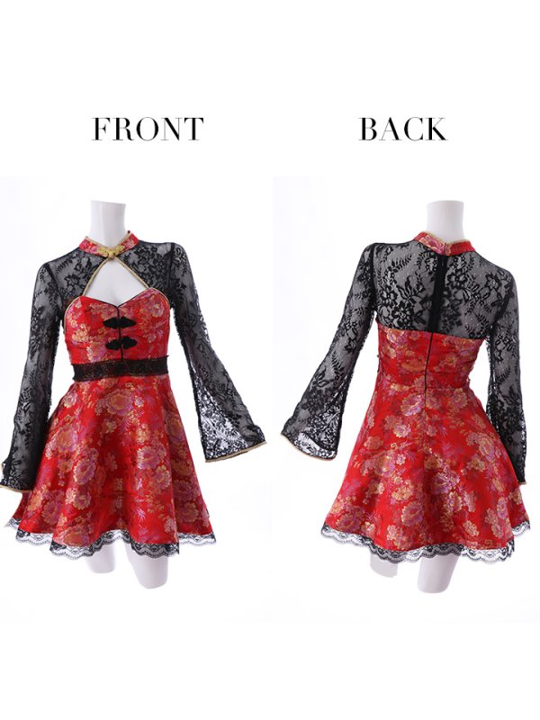 画像14: 【即日発送】フレアチャイナ服ドレスコスプレセット【sugar nineハロウィンコスプレ2点セット】【4サイズ/2カラー】(SE01YN)【OF01】 (14)