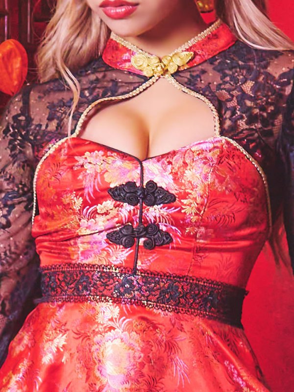 画像10: 【即日発送】フレアチャイナ服ドレスコスプレセット【sugar nineハロウィンコスプレ2点セット】【4サイズ/2カラー】(SE01YN)【OF01】 (10)