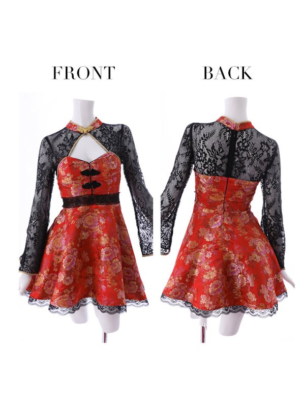 画像14: 【即日発送】フレアチャイナ服ドレスコスプレセット【sugar nineハロウィンコスプレ2点セット】【4サイズ/2カラー】(SE01YN)【OF01】 (14)