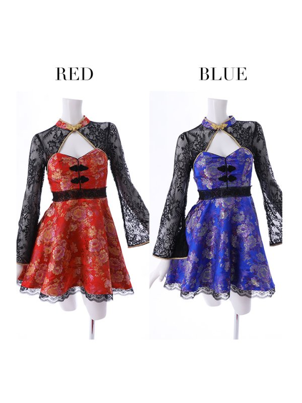 画像13: 【即日発送】フレアチャイナ服ドレスコスプレセット【sugar nineハロウィンコスプレ2点セット】【4サイズ/2カラー】(SE01YN)【YMT】 (13)