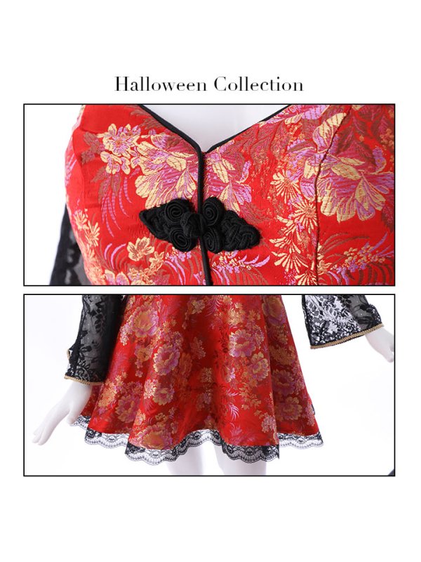 画像14: 【即日発送】フレアチャイナ服ドレスコスプレセット【sugar nineハロウィンコスプレ2点セット】【4サイズ/2カラー】(SE01YN)【YMT】 (14)
