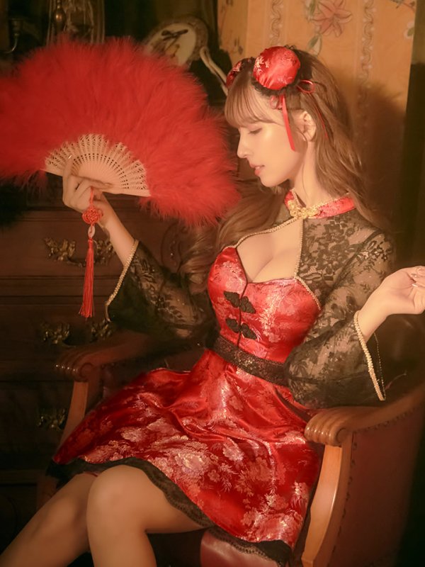 画像11: 【即日発送】フレアチャイナ服ドレスコスプレセット【sugar nineハロウィンコスプレ2点セット】【4サイズ/2カラー】(SE01YN)【OF01】 (11)