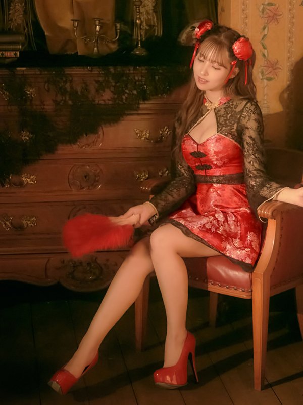 画像13: 【即日発送】フレアチャイナ服ドレスコスプレセット【sugar nineハロウィンコスプレ2点セット】【4サイズ/2カラー】(SE01YN)【OF01】 (13)