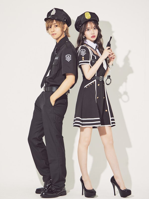 画像10: 【即日発送】メンズブラックポリス【sugar nineハロウィンコスプレ5点セット】【2サイズ/1カラー】[HC02-Bsv] (10)