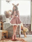 画像6: 【即日発送】フードバニーコスプレ/スカートベロアアニマルコスプレセット【sugar nineハロウィンコスプレ2点セット】【S〜XLサイズ/1カラー】【HC02】 (6)
