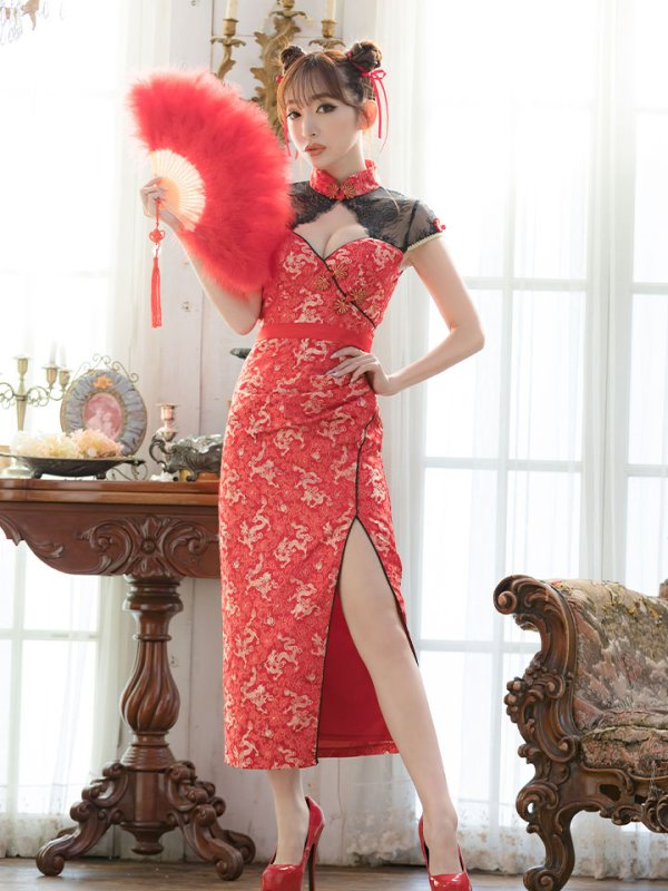 画像8: 【即日発送】ロングスカートチャイナ服ドレスコスプレセット【ハロウィンコスプレ2点セット】【4サイズ/2カラー】(SE01YN)【OF01】 (8)