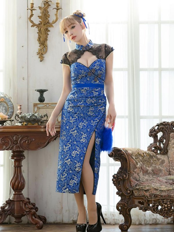 画像9: 【即日発送】ロングスカートチャイナ服ドレスコスプレセット【ハロウィンコスプレ2点セット】【4サイズ/2カラー】(SE01YN)【OF01】 (9)