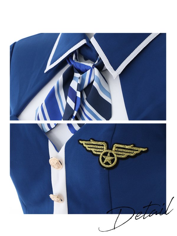 画像13: 【ハロウィン】セクシーCAコスプレ/2ピース/セットアップ【コスプレ4点セット】【XS-Mサイズ/1カラー】[HC03] (13)