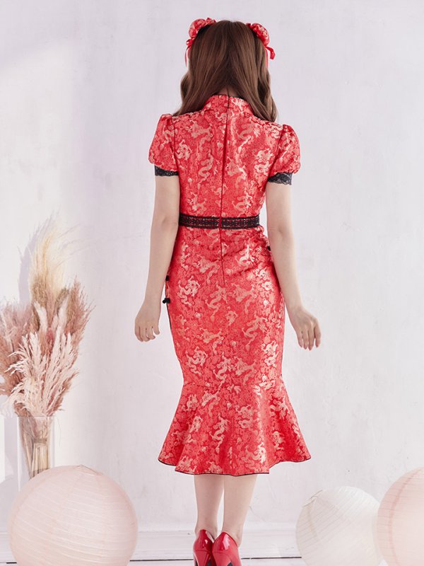 画像5: 【SALE!!】【即日発送】マーメイドスカートチャイナドレスコスプレ【sugar nineハロウィン2点セット】【S-Lサイズ/1カラー】 (SE01YN)[OF01] (5)