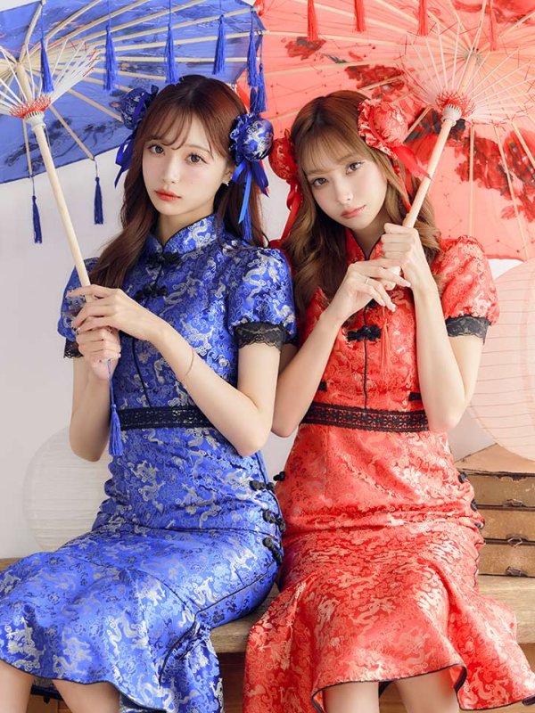 画像12: 【SALE!!】【即日発送】マーメイドスカートチャイナドレスコスプレ【sugar nineハロウィン2点セット】【S-Lサイズ/1カラー】 (SE01YN)[HC03] (12)