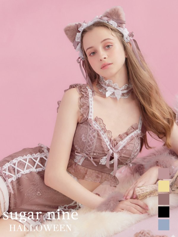 画像3: 【マリームーンコラボ】 セクシーレースキャット【ハロウィンコスプレ6点セット】【XS-L/7カラー】[OF01] (3)