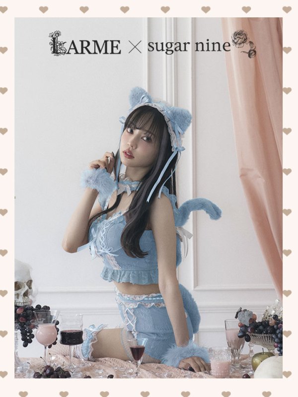 画像2: 【即日発送】【送料無料！】【マリームーンコラボ】 セクシーレースキャット【ハロウィンコスプレ6点セット】【XS-L/7カラー】[HC03] (2)