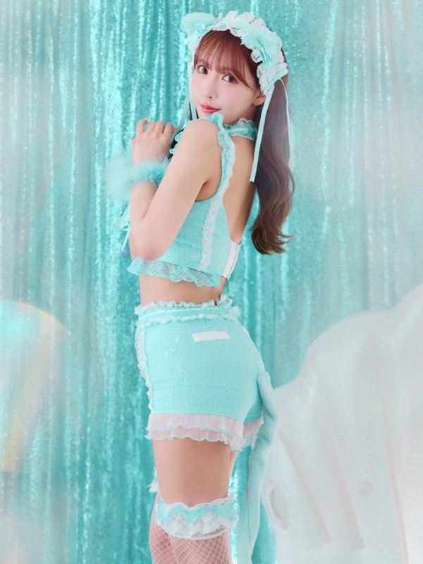 画像10: 【即日発送】【ハロウィン】【マリームーンコラボ】 セクシーレースキャットセットアップ【コスプレ6点セット】【XS-L/7カラー】[OF01] (10)